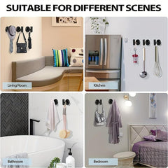 2pcs Stainless Steel Towel Hook Wall Mounted Clothes Hook