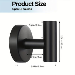 2pcs Stainless Steel Towel Hook Wall Mounted Clothes Hook