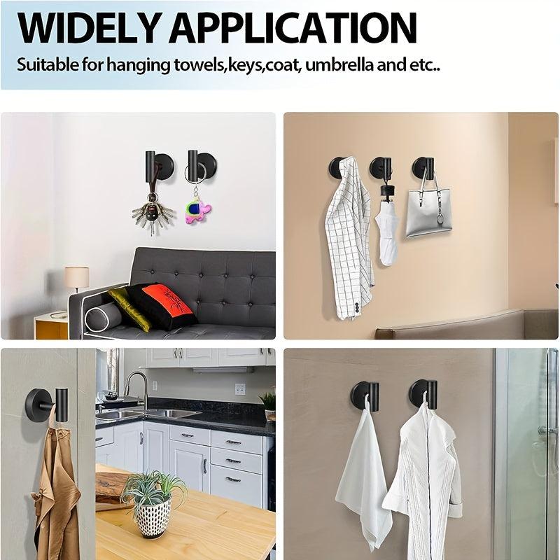 2pcs Stainless Steel Towel Hook Wall Mounted Clothes Hook