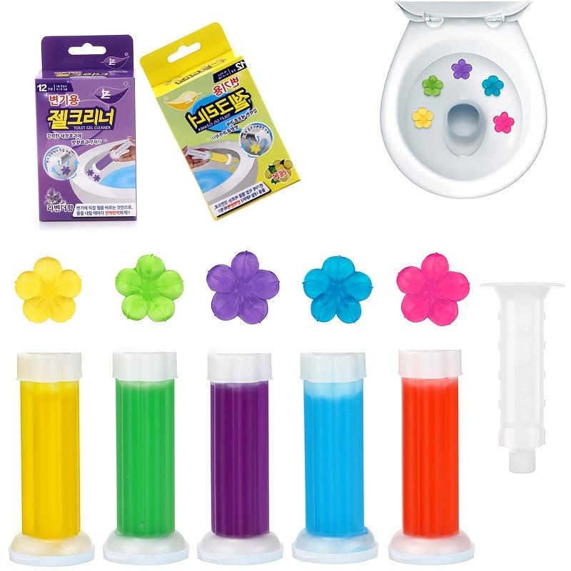 6 Types Toilet Cleaning Gel Air Freshener With Petals Scent Deodoriser