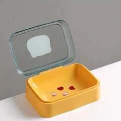 Cute Cartoon Soap Box with Lid, Portable Travel Soap Container
