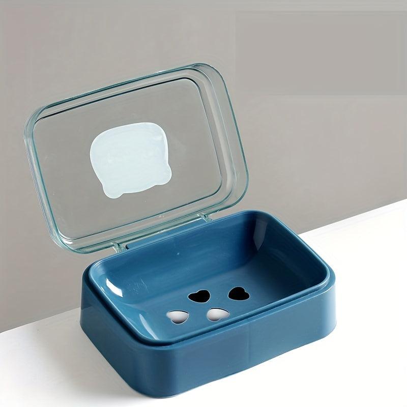 Cute Cartoon Soap Box with Lid, Portable Travel Soap Container