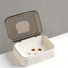 Cute Cartoon Soap Box with Lid, Portable Travel Soap Container