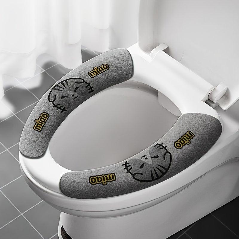 6pcs Cartoon Toilet Seat Covers Thick Padded Non Slip Soft Toilet Cover
