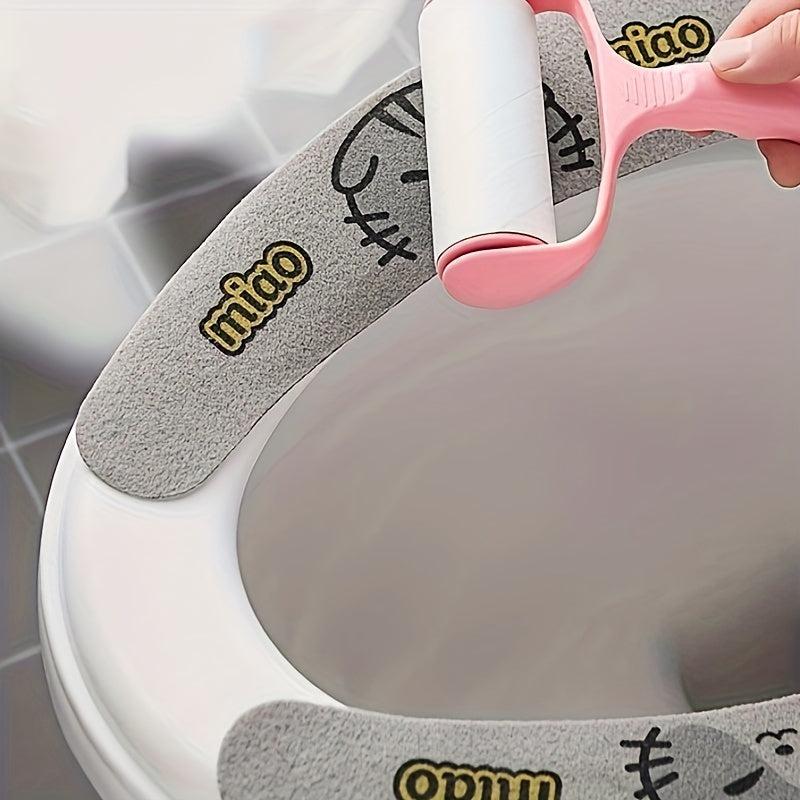 6pcs Cartoon Toilet Seat Covers Thick Padded Non Slip Soft Toilet Cover