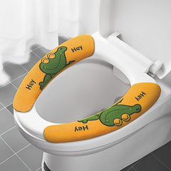 6pcs Cartoon Toilet Seat Covers Thick Padded Non Slip Soft Toilet Cover