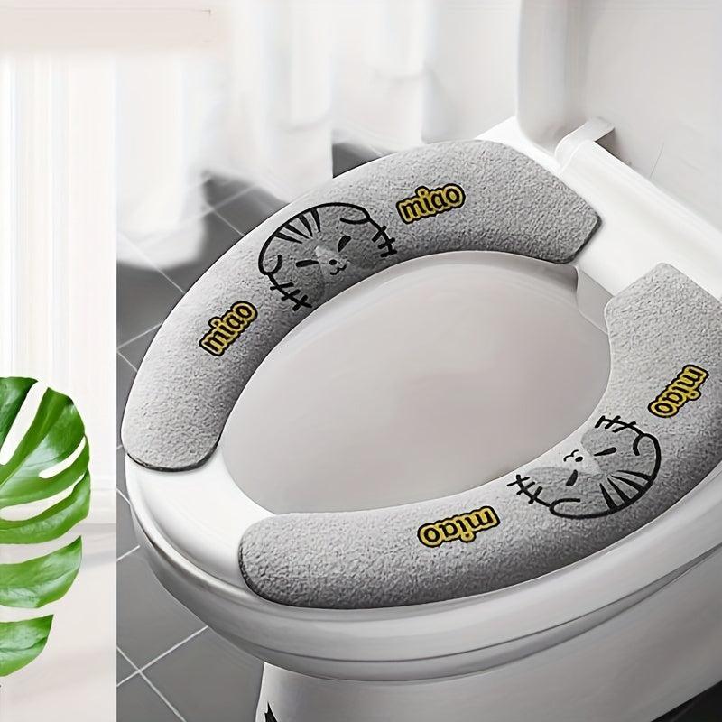 6pcs Cartoon Toilet Seat Covers Thick Padded Non Slip Soft Toilet Cover
