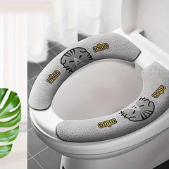6pcs Cartoon Toilet Seat Covers Thick Padded Non Slip Soft Toilet Cover