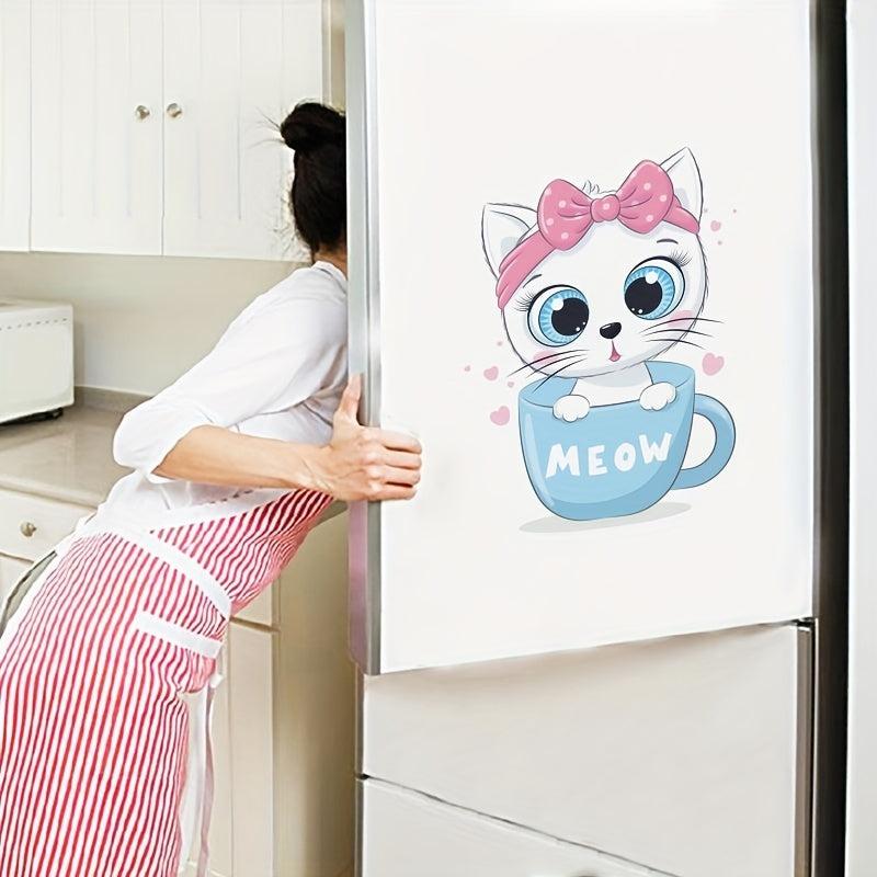 Cat Pattern Toilet Lid Decal Self Adhesive Sticker Home Decor