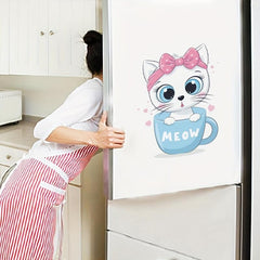 Cat Pattern Toilet Lid Decal Self Adhesive Sticker Home Decor