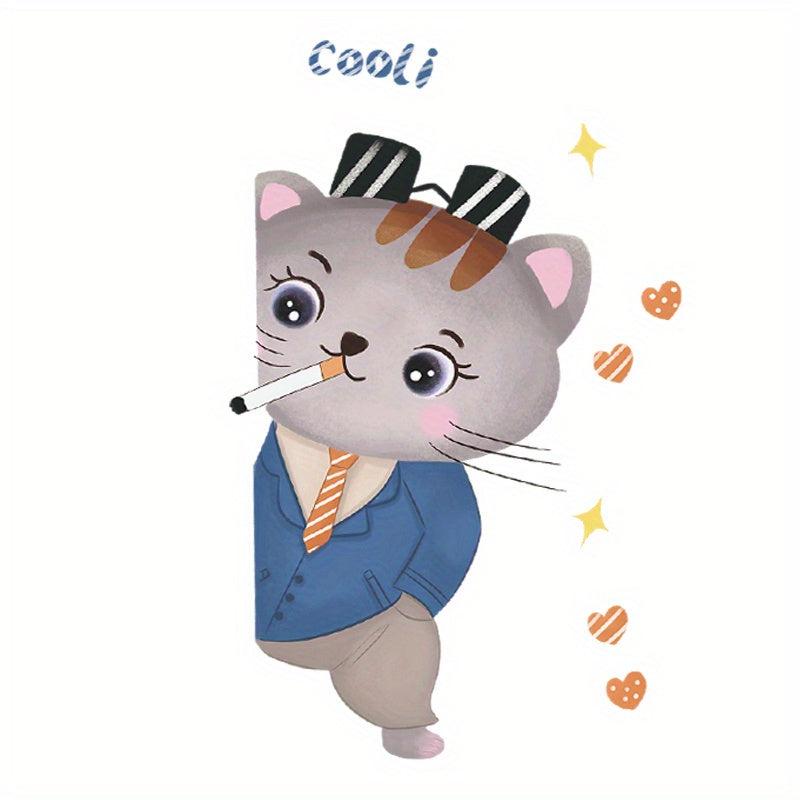 Cat Pattern Toilet Lid Decal Self Adhesive Sticker Home Decor