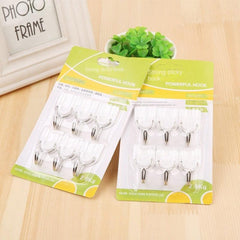 6pcs Self Adhesive Towel Hooks Wall-mounted Storage Hook