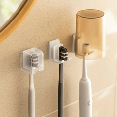 Wall Mounted Toothbrush Holder with Dustproof Lid