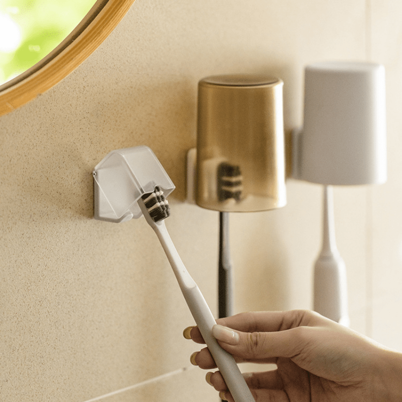 Wall Mounted Toothbrush Holder with Dustproof Lid