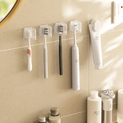 Wall Mounted Toothbrush Holder with Dustproof Lid