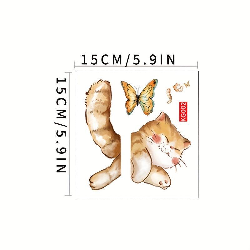 Cat Butterfly Cartoon Switch Socket Decal Wall Sticker