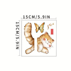 Cat Butterfly Cartoon Switch Socket Decal Wall Sticker