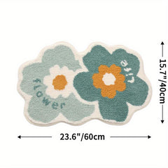 Flower Bathroom Rug Soft Absorbent Non Slip Bath Mat