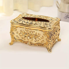 European Style Tissue Box Cover Embossed Flower Design