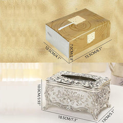 European Style Tissue Box Cover Embossed Flower Design
