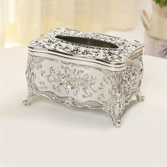 European Style Tissue Box Cover Embossed Flower Design