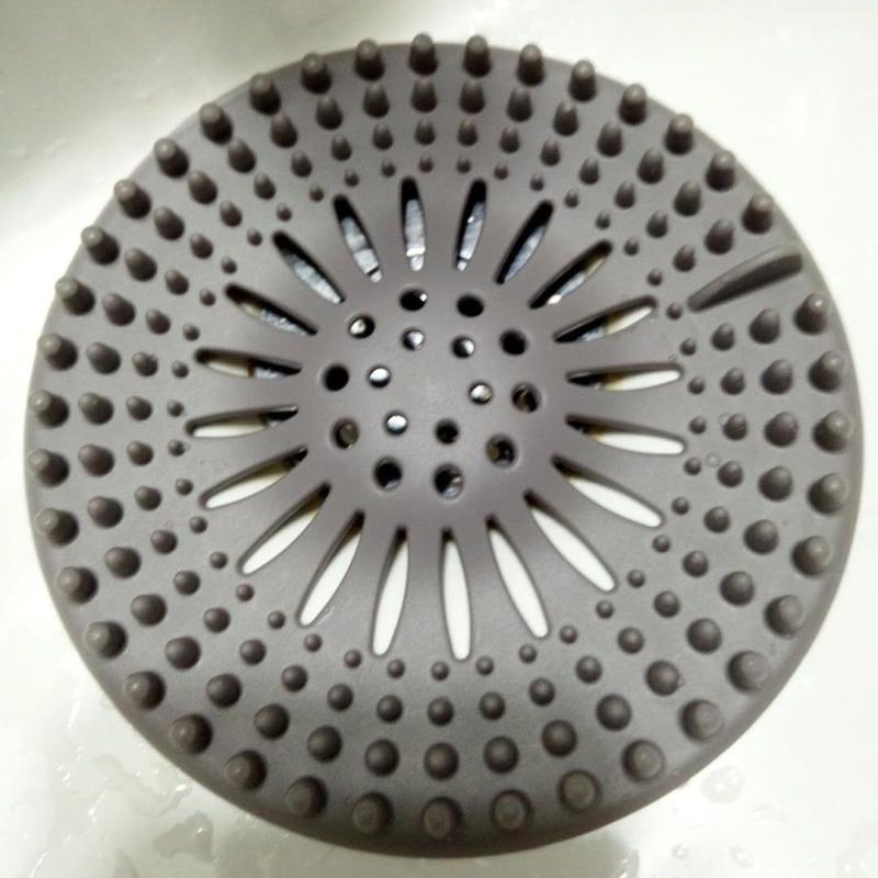 Silicone Hair Catcher Shower Drain Cover Easy Clean Bathroom Kitchen