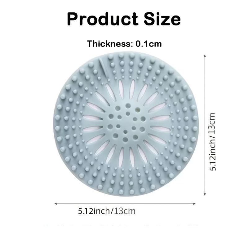 Silicone Hair Catcher Shower Drain Cover Easy Clean Bathroom Kitchen