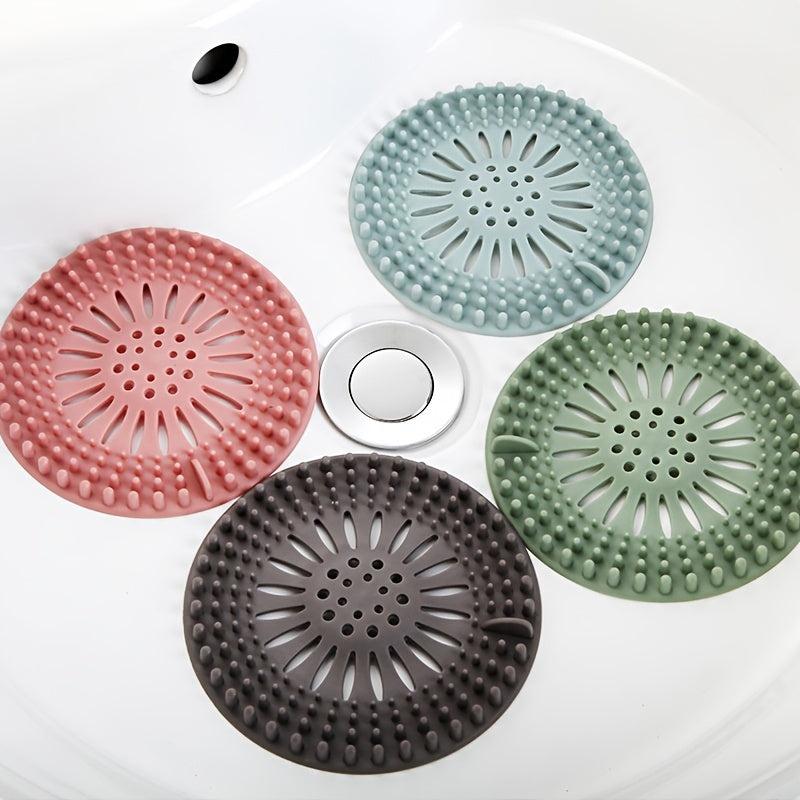 Silicone Hair Catcher Shower Drain Cover Easy Clean Bathroom Kitchen