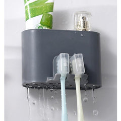 Wall Mounted Toothbrush Holder with Punch - Organize Toothbrushes and Toothpaste