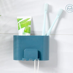 Wall Mounted Toothbrush Holder with Punch - Organize Toothbrushes and Toothpaste