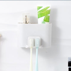 Wall Mounted Toothbrush Holder with Punch - Organize Toothbrushes and Toothpaste