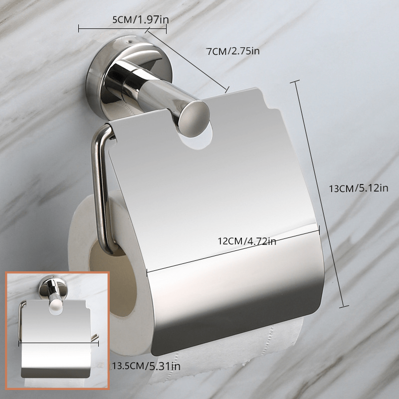 Stainless Steel Bathroom Roll Paper Holder Wall Mounted Toilet Paper Holder