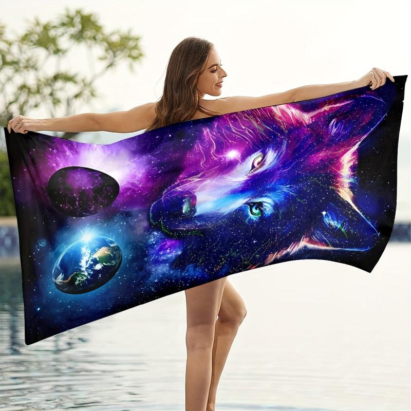 Wolf Pattern XL Beach Towel Women Lightweight Quick Dry Bath Towel 59x29