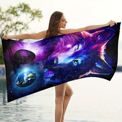 Wolf Pattern XL Beach Towel Women Lightweight Quick Dry Bath Towel 59x29