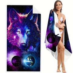 Wolf Pattern XL Beach Towel Women Lightweight Quick Dry Bath Towel 59x29