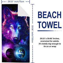 Wolf Pattern XL Beach Towel Women Lightweight Quick Dry Bath Towel 59x29