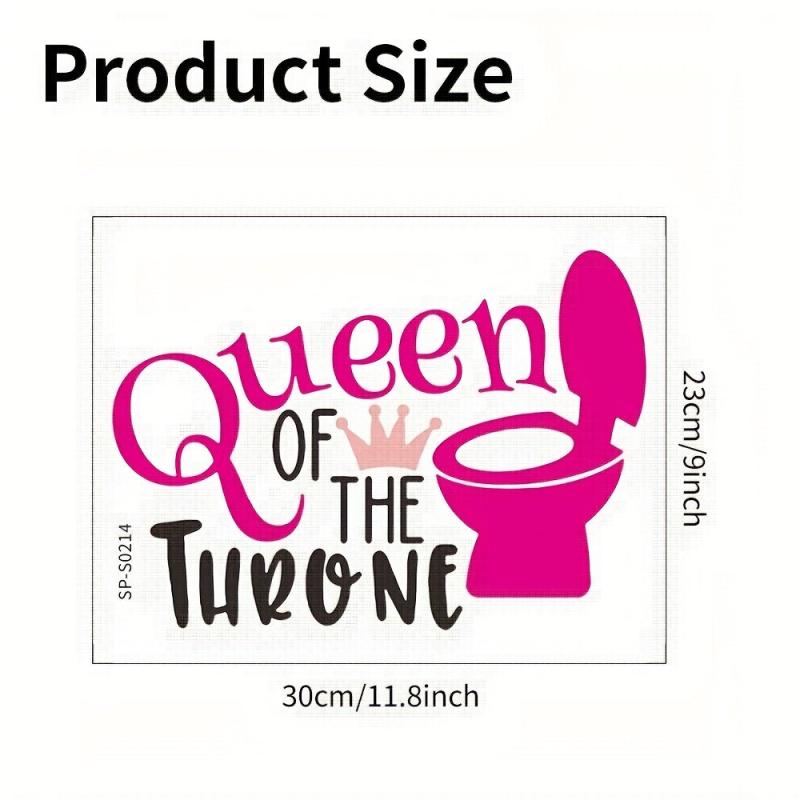 Letter Graphic Toilet Lid Decal Self Adhesive Wall Sticker