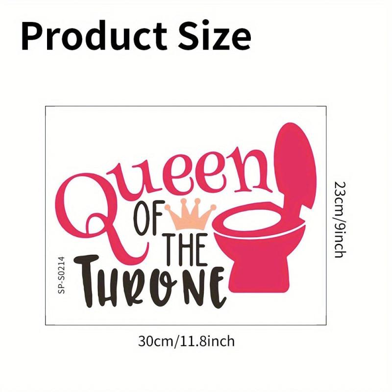 Letter Graphic Toilet Lid Decal Self Adhesive Wall Sticker