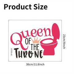 Letter Graphic Toilet Lid Decal Self Adhesive Wall Sticker