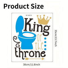 Letter Graphic Toilet Lid Decal Self Adhesive Wall Sticker