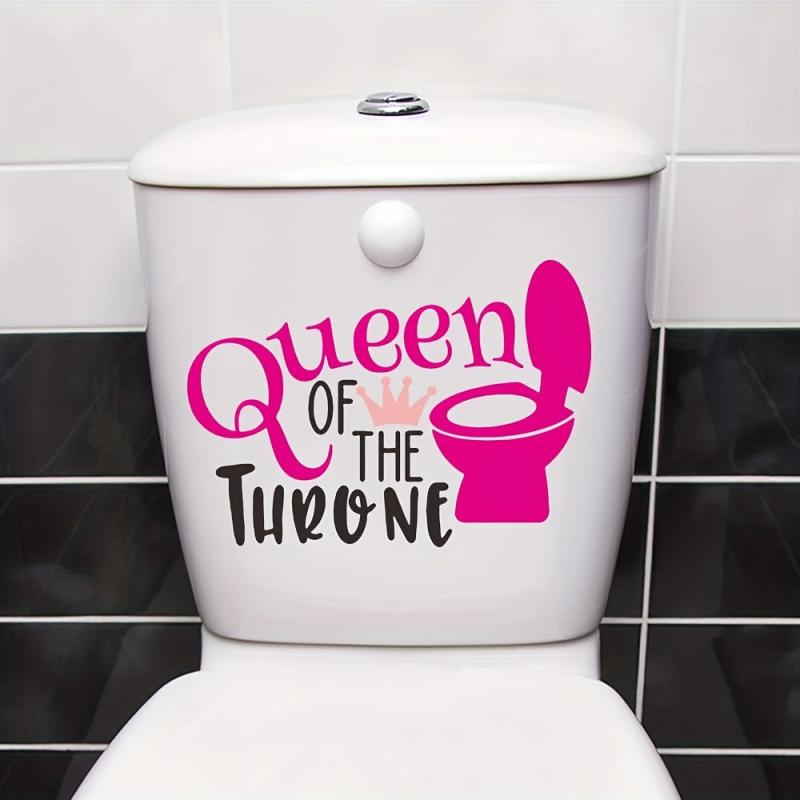 Letter Graphic Toilet Lid Decal Self Adhesive Wall Sticker