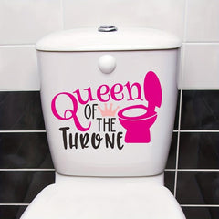 Letter Graphic Toilet Lid Decal Self Adhesive Wall Sticker
