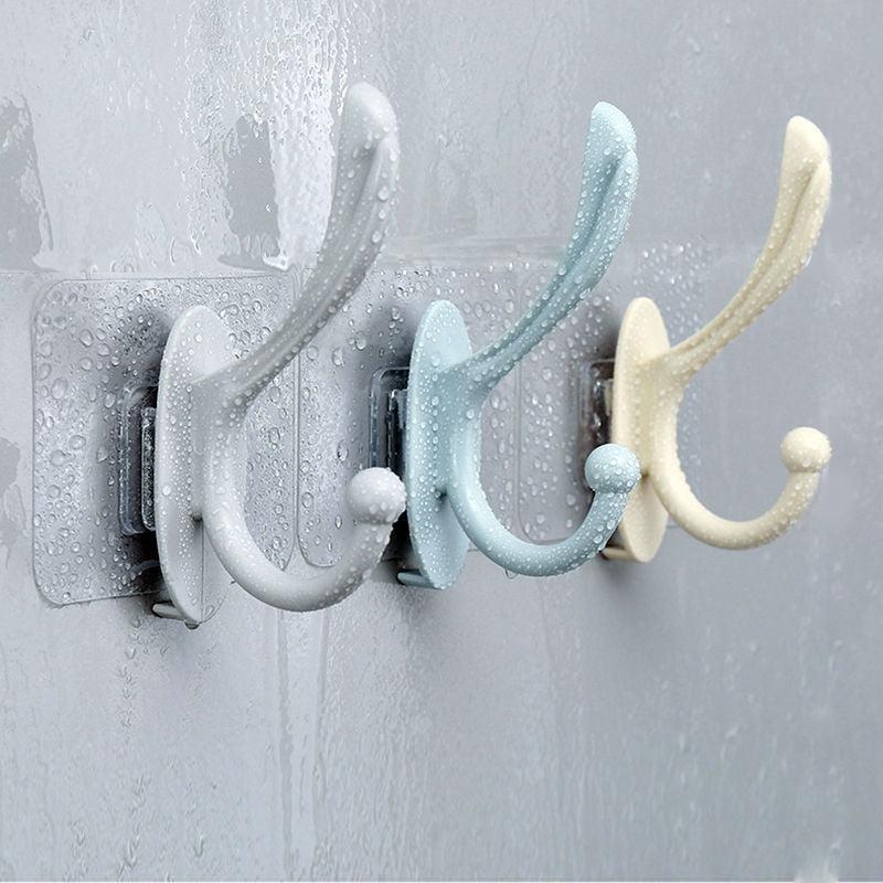 Double Hook Self Adhesive Towel Hanger Bathroom Accessories