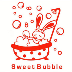 Bath Rabbit Pattern Wall Decal Self Adhesive Sticker Funny Bathroom Decor