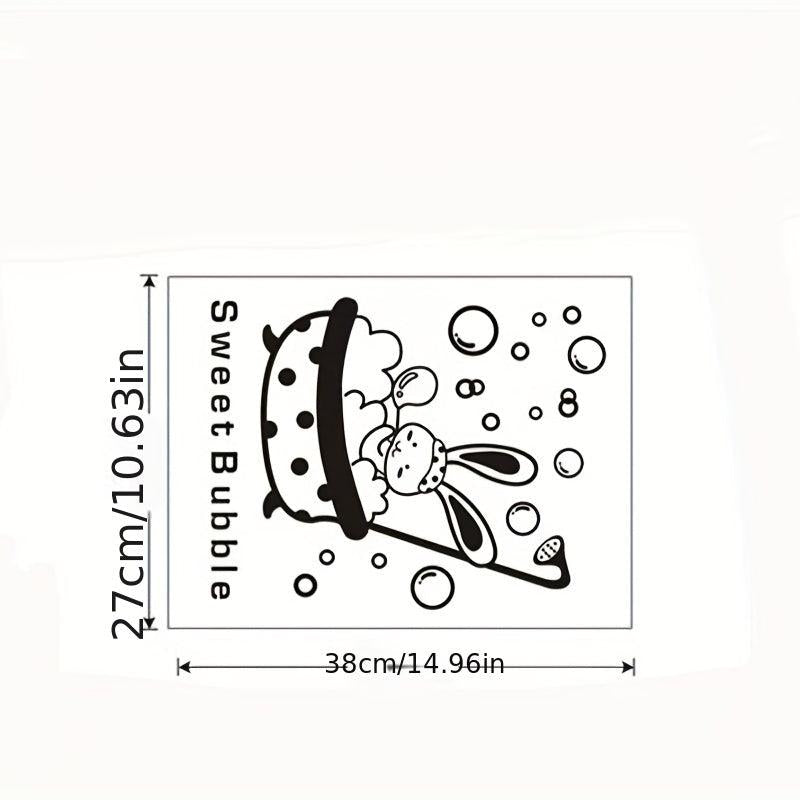 Bath Rabbit Pattern Wall Decal Self Adhesive Sticker Funny Bathroom Decor