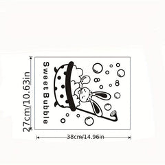 Bath Rabbit Pattern Wall Decal Self Adhesive Sticker Funny Bathroom Decor