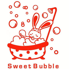 Bath Rabbit Pattern Wall Decal Self Adhesive Sticker Funny Bathroom Decor