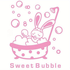 Bath Rabbit Pattern Wall Decal Self Adhesive Sticker Funny Bathroom Decor