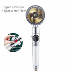 High Pressure Handheld Shower Head Water Saving 360 Rotating Twin Turbo