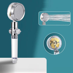High Pressure Handheld Shower Head Water Saving 360 Rotating Twin Turbo